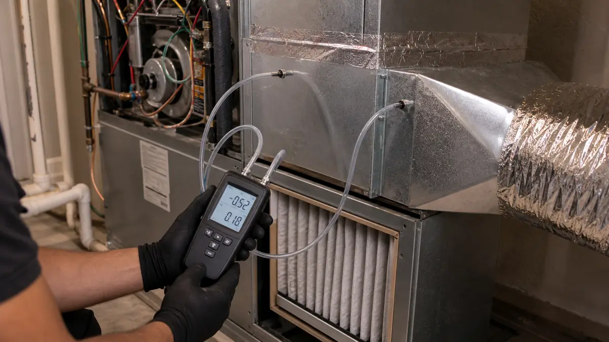 Checking airflow and filter on a Mitsubishi indoor head during a weak-airflow call in Glendale, CA