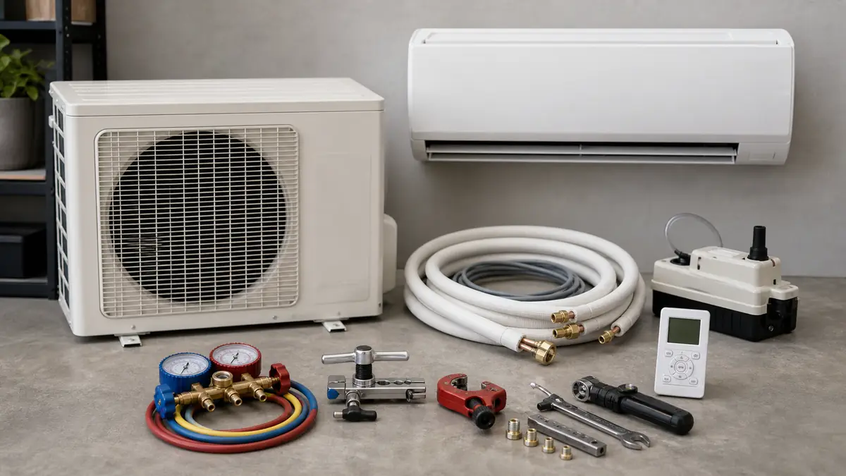 Illustration of Mitsubishi HVAC services offered in Glendale, CA